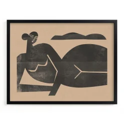 West Elm Woodblock Nude Framed Wall Art by Minted for