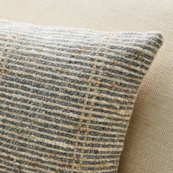West Elm Wool Striped Grid Lumbar