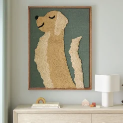 Kids West Elm Woven Puppy Framed Wall Art