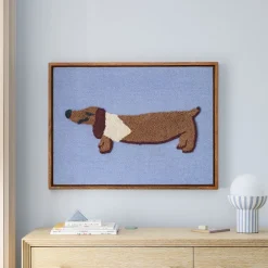 Kids West Elm Woven Puppy Framed Wall Art