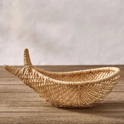West Elm Woven Rattan Sardine Bowl