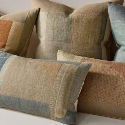 West Elm Woven Silk Patches Pillow Cover