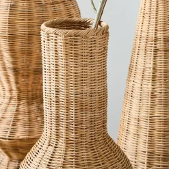 West Elm Woven Wicker Floor Vases