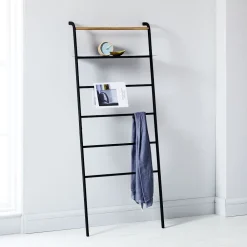 West Elm Yamazaki Leaning Clothes + Towel Rack with Shelf