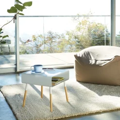 West Elm Yamazaki Plain Side Table w/ Storage Shelf (14"–23")