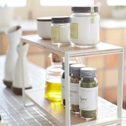 West Elm Yamazaki Tosca 2-Shelf Wood Kitchen Rack