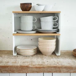 West Elm Yamazaki Tosca Wood-Top Stackable Kitchen Rack