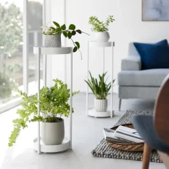 West Elm Yamazaki Two-Tier Rolling Plant Stand