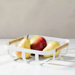 West Elm Yamazaki Wood Handle Fruit Basket