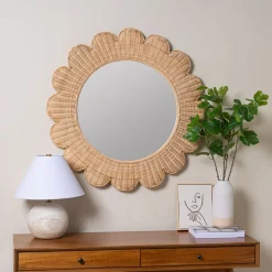 West Elm Zachery Rattan Wall Mirror