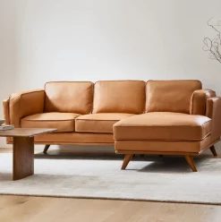 West Elm Zander Leather 2-Piece Chaise Sectional (91.5")
