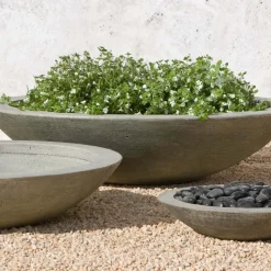 West Elm Zen Cast Stone Indoor/Outdoor Bowl Planter