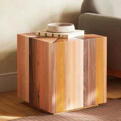West Elm Zora Solid Mahogany Square Side Table (21.5")